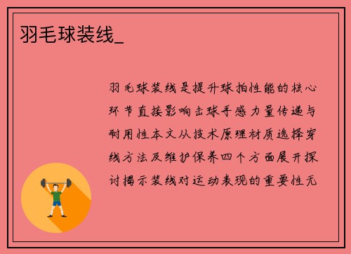 羽毛球装线_